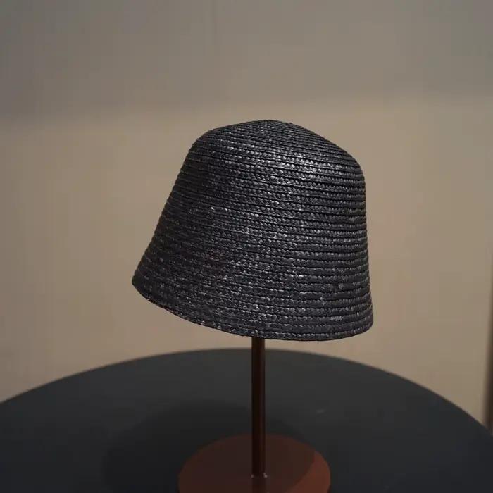 Chapeau seau en paille fait à la main pour femmes