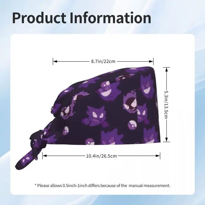 Chapeaux d'infirmière Gengar élégants et confortables pour hommes et femmes avec cravate au dos polyester drap fin pour usage médical occasions professionnelles