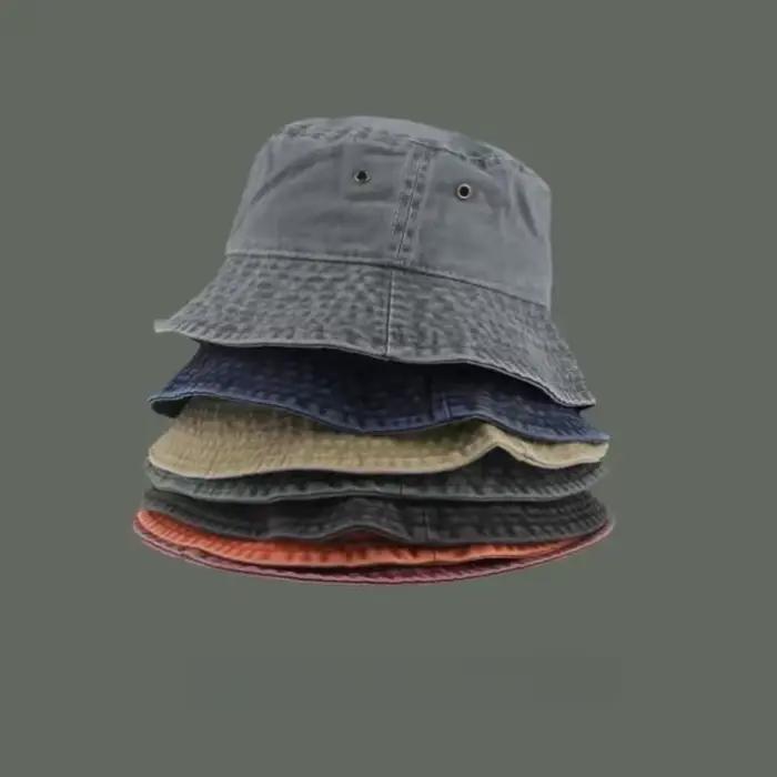 Chapeau de pêcheur en denim délavé rétro