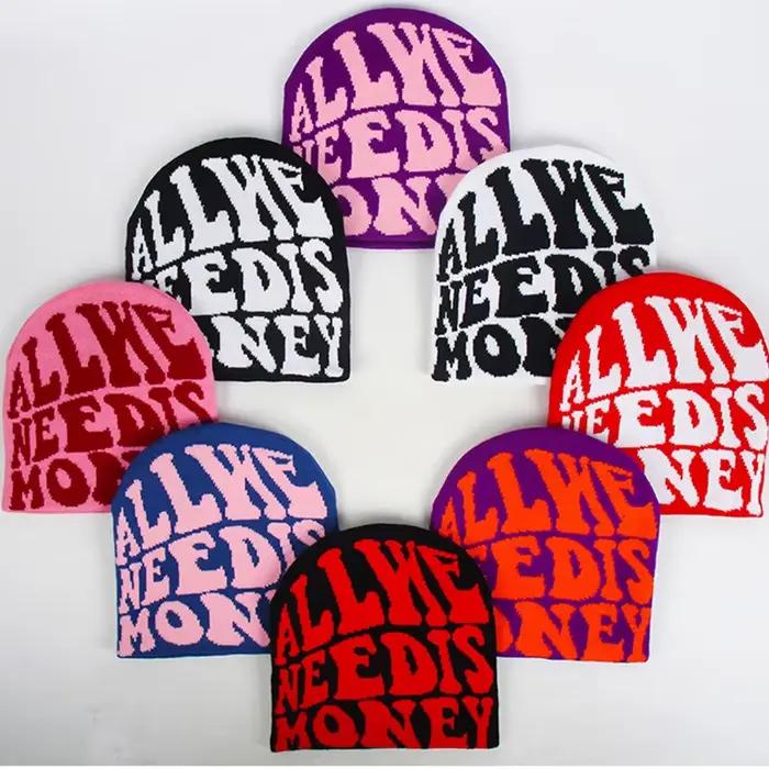 Bonnet en laine acrylique Y2K pour femme