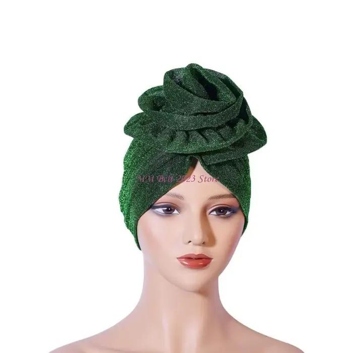 Turban fleuri respirant pour femmes, fil chatoyant, bandana couvre-chef, hijab, bonnet chapeau, couleurs variées, occassions spéciales ```