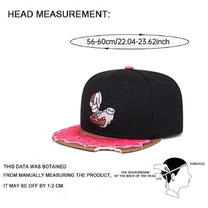 Casquette hip hop tendance 2026 style sport polyester brodé manette de jeu donut skate pare-soleil bord plat occassionnels adultes four seasons