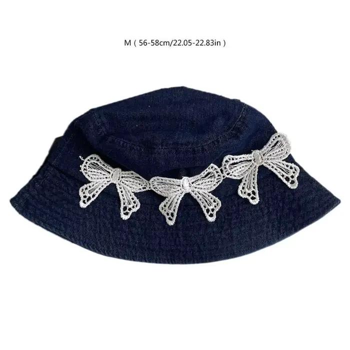 Chapeau pêcheur en dentelle avec nœud papillon 39BB
