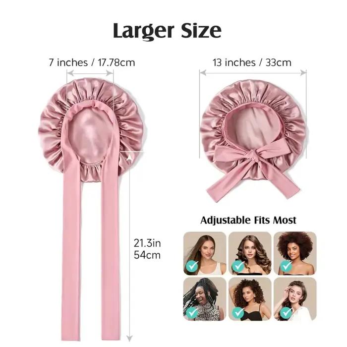 Bonnet en soie de mûrier 100% 19 Momme pour femmes endormies avec une enveloppe de cheveux