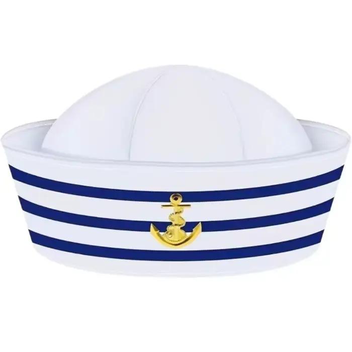 Chapeau de capitaine de yacht pour déguisement de marin