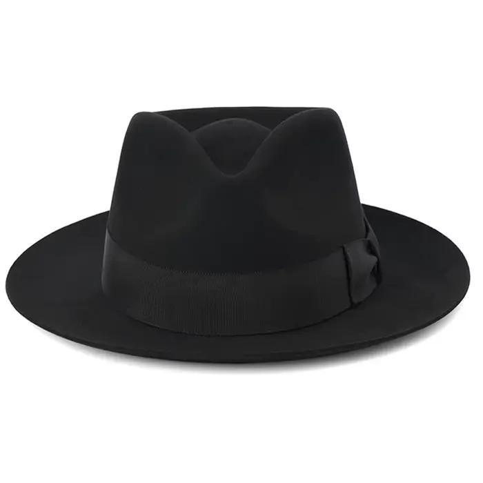 Chapeau Fedora en Feutre Classique Style Vintage pour Hommes Occasions Spéciales Noir Marron Gris Bleu Chapeau Polyvalent pour Toutes les Saisons