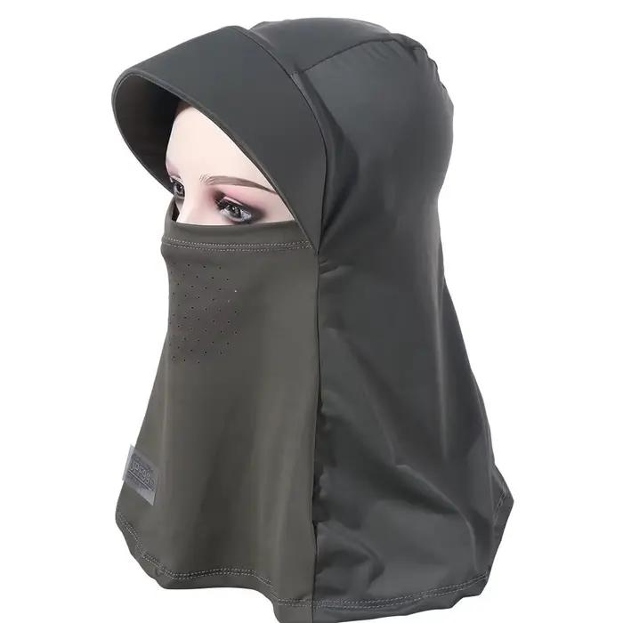 Chapeau de soleil anti-UV couleur unie avec protection du cou