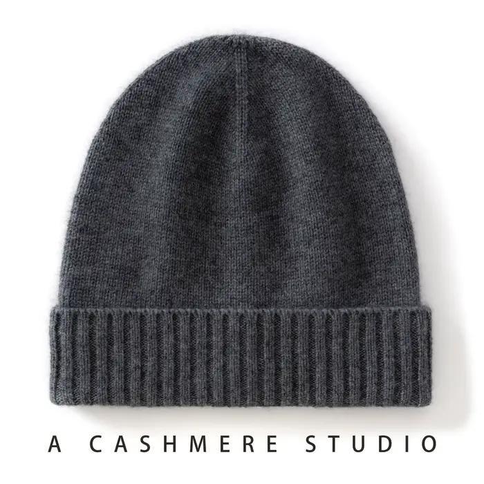 MERRILAMB chapeau d'hiver pour femmes/hommes 100% qualité cachemire bonnet unisexe extérieur décontracté solide tricoté chapeaux chaud doux SkullCap