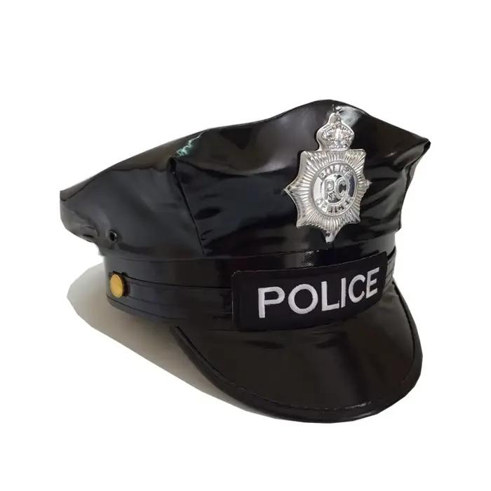 Casquette octogonale en cuir souple pour cosplay