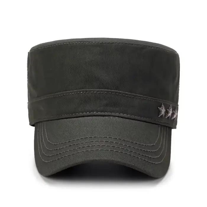 Chapeau militaire en coton délavé pour hommes et femmes