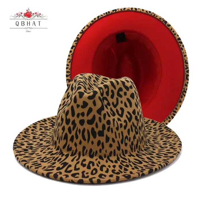 Chapeau à large bord imprimé léopard pour hommes et femmes