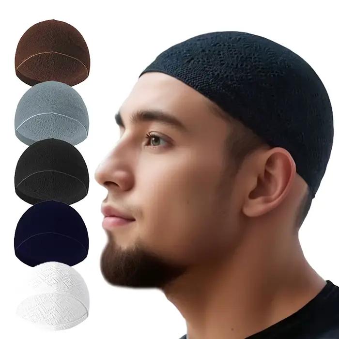 Chapeau d'hiver tricoté en polyester et coton pour hommes et femmes musulmans, turcs, pour Ramadan, randonnée et prière