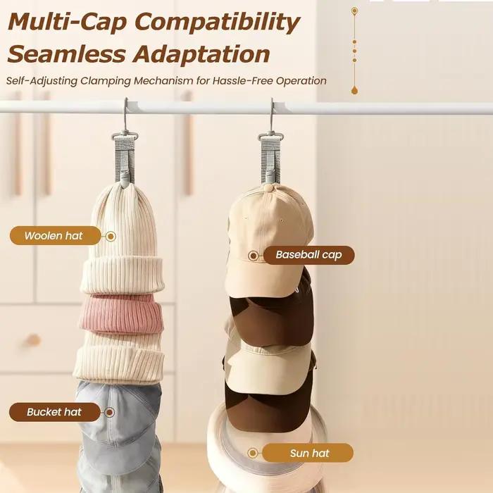 Sangle d'organisateur de chapeau au-dessus de la porte Porte-chapeaux suspendus avec boucle à clip Organisateur