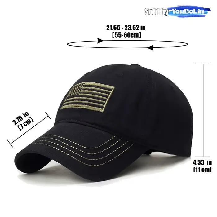 Casquette de Baseball en coton brodé drapeau américain