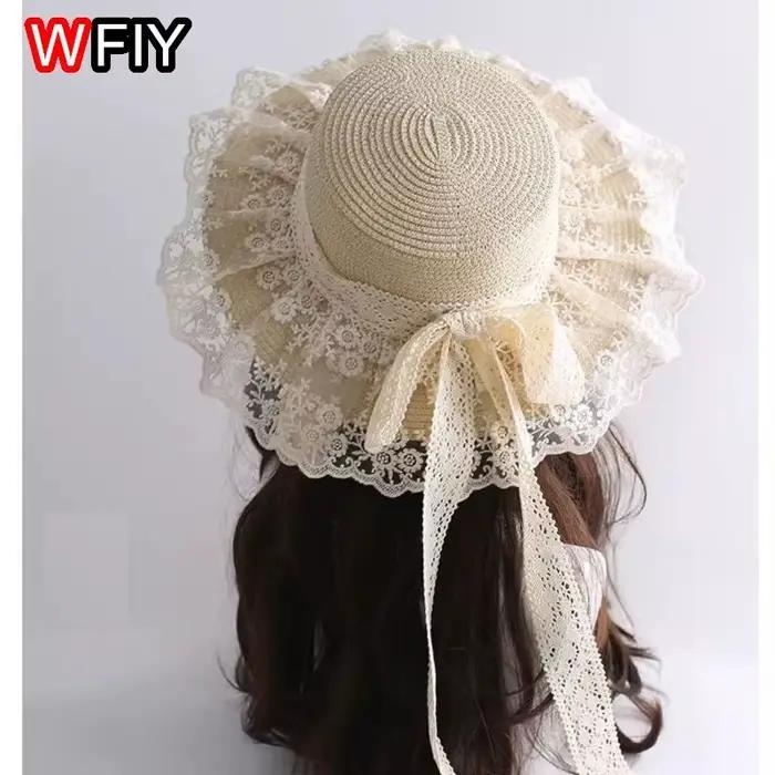 Chapeau de soleil en paille fait main pour femme et fille