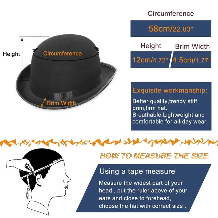 GEMVIE Halloween hommes femmes magicien chapeaux casquette Gentleman Jazz chapeau haut-de-forme noir rouge fête melon