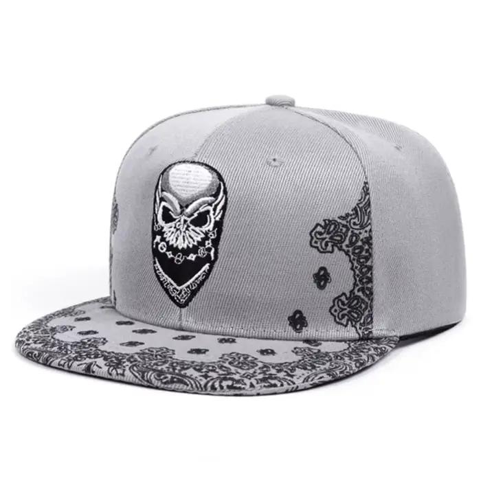 Nouvelle Casquette de Baseball 2026 – Motif Paisley Brodé Squelette – Style Hip-Hop – Chapeau Décontracté Quotidien pour l'Extérieur – Protection Solaire – Unisexe à Bord Plat