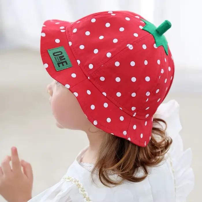 Chapeau Bob Bébé Fraise Dessin Animé Mignon pour Garçons Filles Protection Solaire d'Été Occasions Spéciales