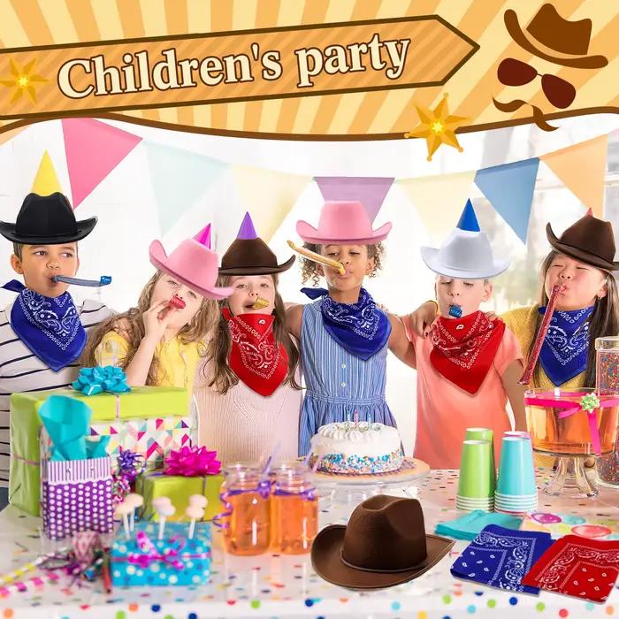 Lot de 6 à 32 chapeaux de cowboy western pour enfants avec bandanas