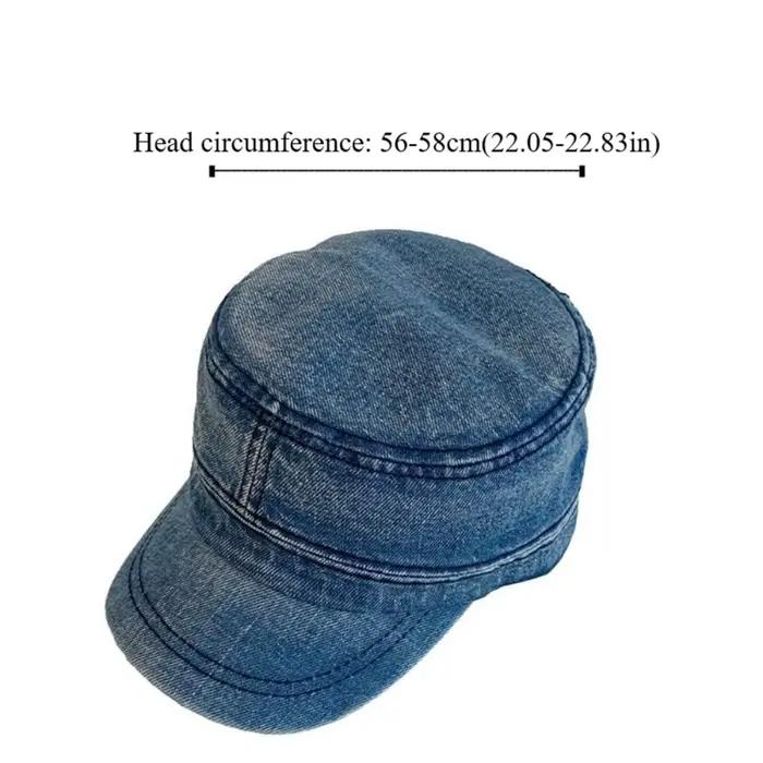 Casquette coréenne vintage en denim à visière plate
