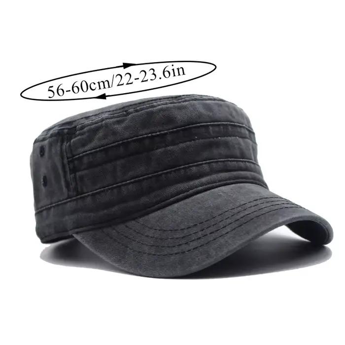 Casquettes plates en coton délavé pour hommes