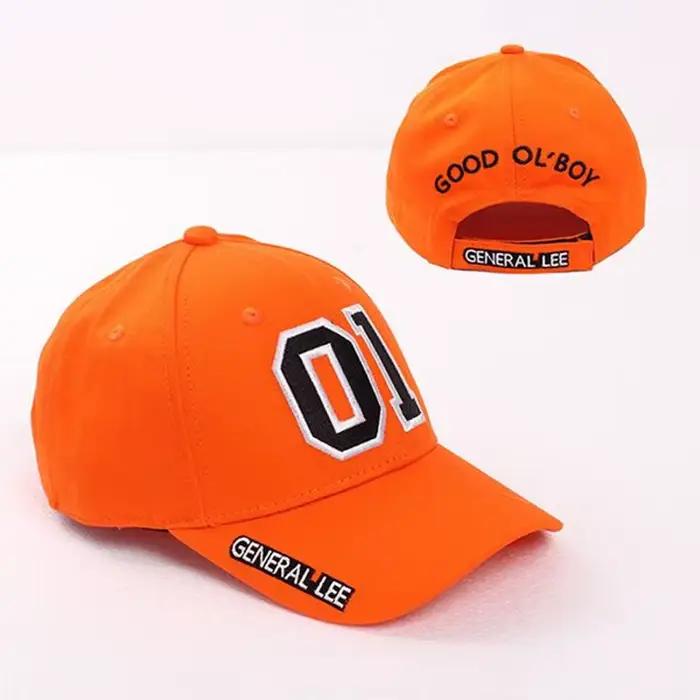 General Lee 01 Cosplay chapeau broderie unisexe coton Orange bon OL' Boy Dukes casquette de Baseball réglable