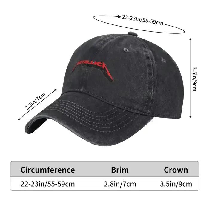 Casquettes de baseball en denim tendance Metallica Heavy Metal