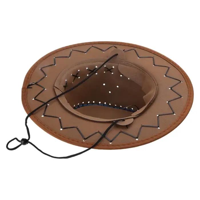 Chapeau de cowboy western en daim unisexe pour enfants