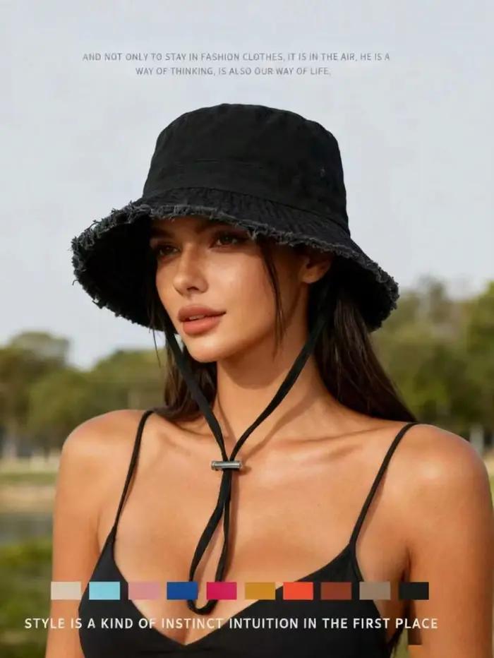 Chapeau de soleil d'été à cordon de serrage