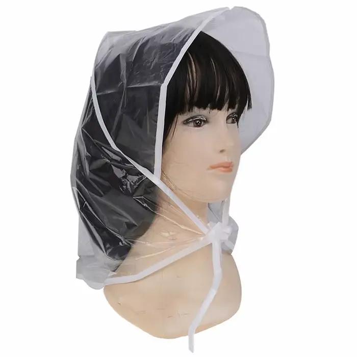 Chapeau de pluie imperméable en plastique pour femmes