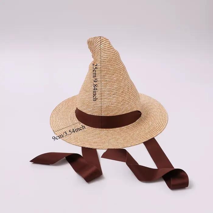 Chapeaux de soleil en paille à large bord pour femmes