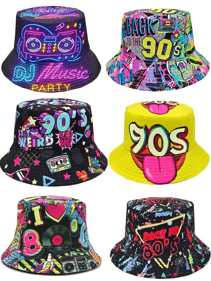 Chapeau bob rétro imprimé graffiti des années 90