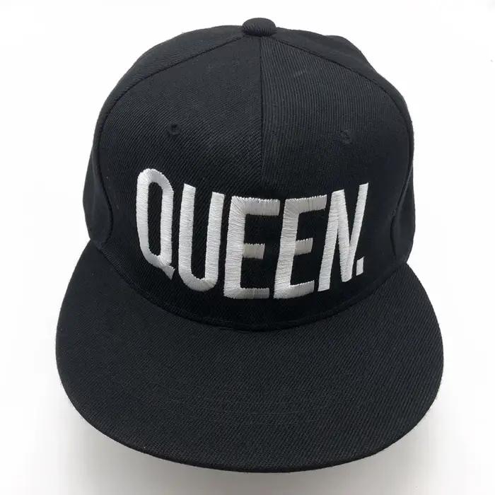 Casquette de baseball Snapback Hip Hop noire brodée QUEEN pour hommes et femmes