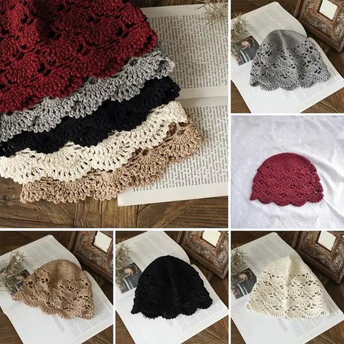 Chapeau Jacquard en dentelle ajourée pour femmes