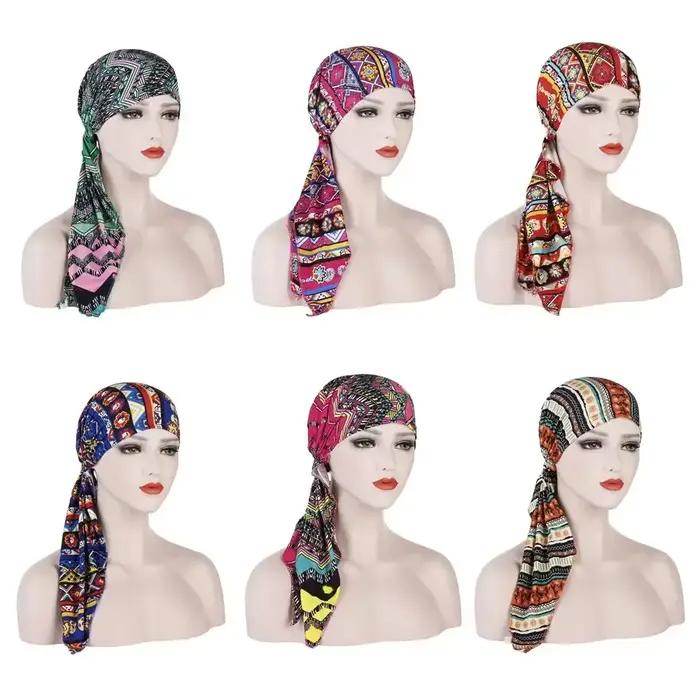 Bonnet turban musulman pour femme, écharpe de sauna, rond, chimio, bandana, sous-écharpe islamique, perte de cheveux, polyestère, coton, style sport, mode, quatre saisons, protection uv, couleurs vives, accessoire confortable, occasions décontractées