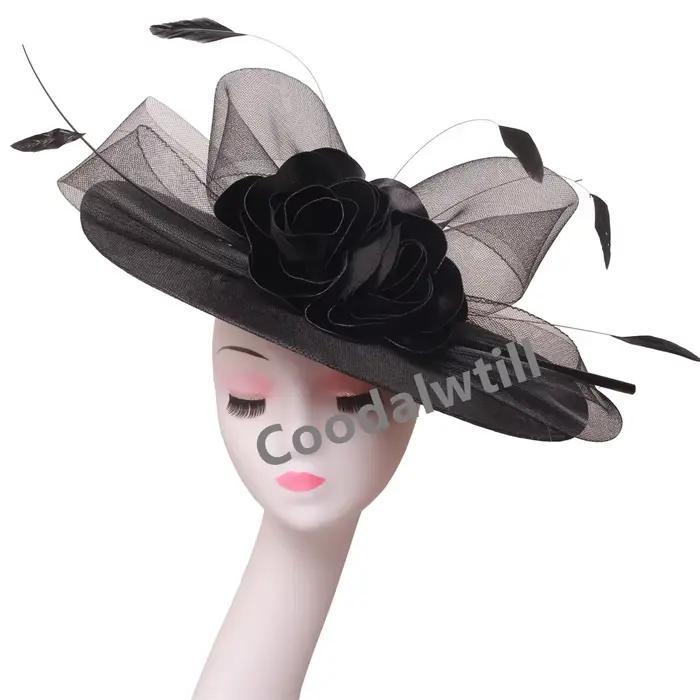 Grande fleur église Fascinator Chapeau femmes mariage