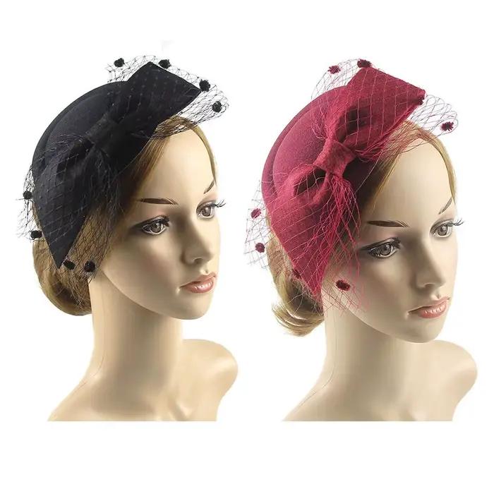 Chapeau fascinateur en maille avec nœud Vintage