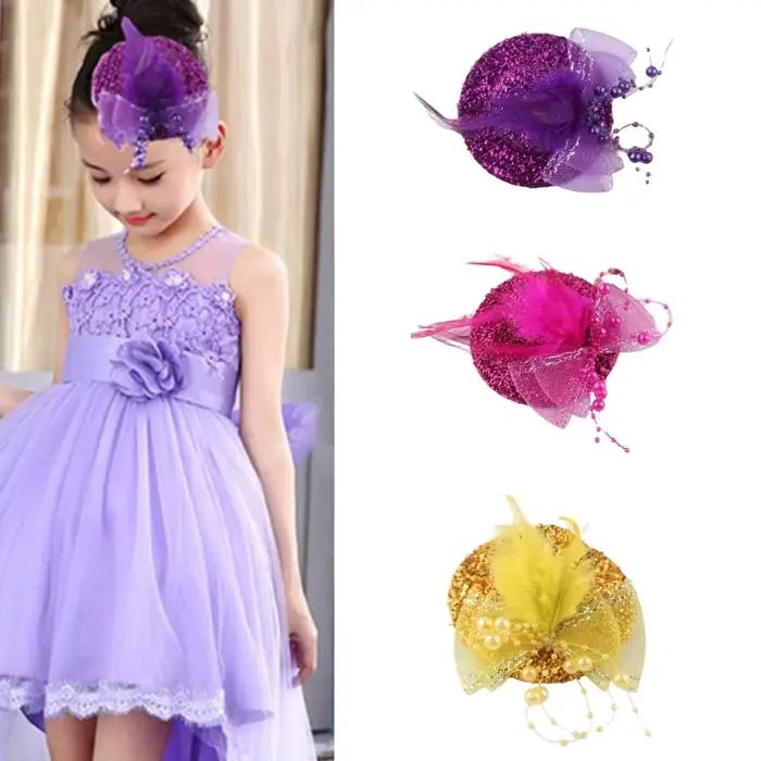Chapeau de cocktail en maille scintillante pour adultes et enfants