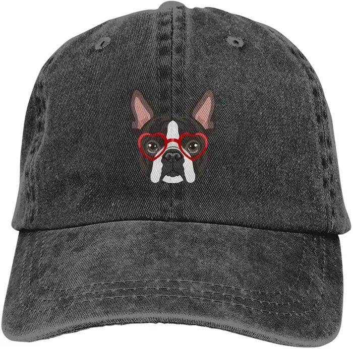Casquette en Denim Boston Terrier pour hommes et femmes