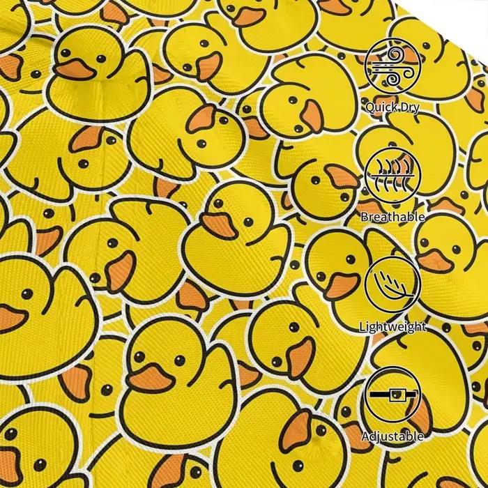 Casquette de baseball unisexe réglable avec imprimé canards de dessin animé en caoutchouc