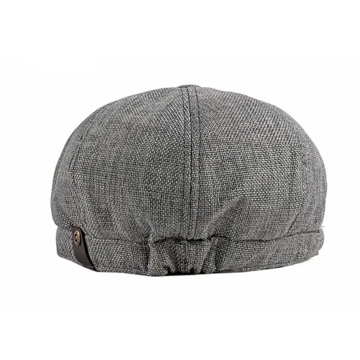 Casquette gavroche rétro à chevrons octogonale pour homme et femme polyvalente printemps été couleur brun gris kaki noir modèle ajustable