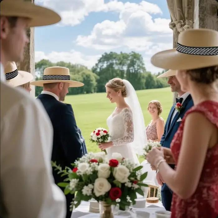 Lot de 5/10/20/30 chapeaux de paille de mariage