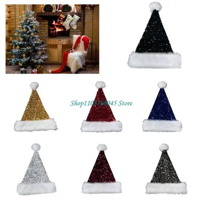 R53F chapeau père noël avec paillettes incrustées