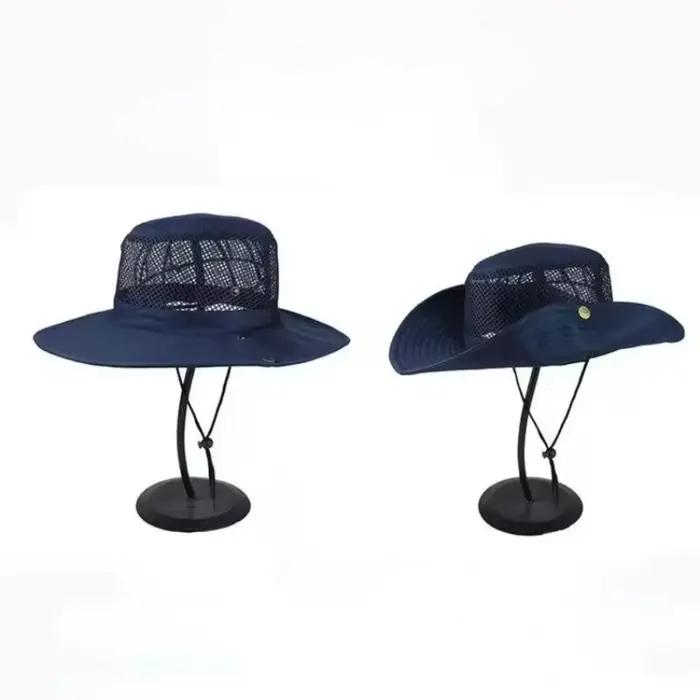 Nouveau chapeau de pêche à large bord en maille