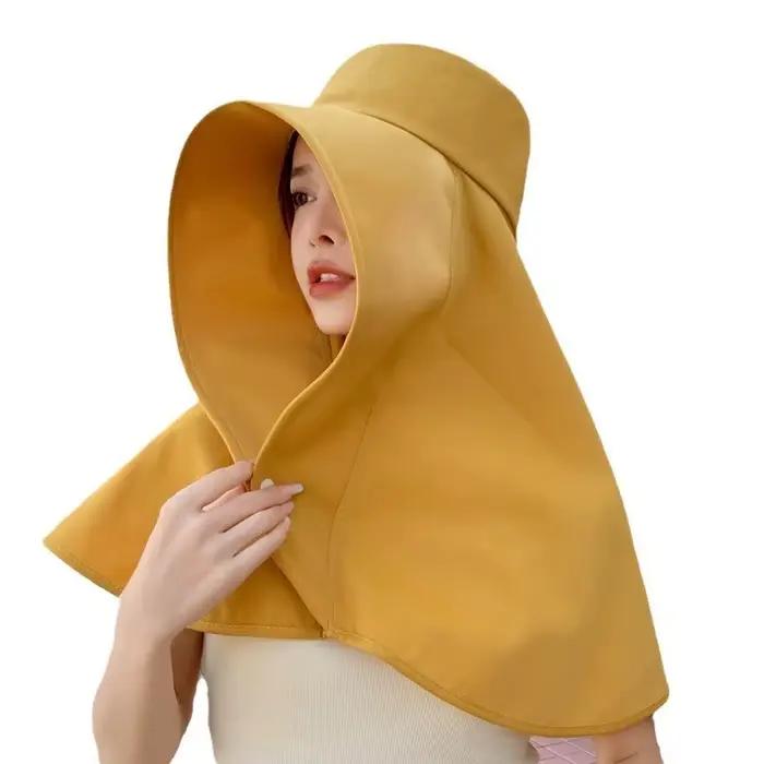 Chapeau de protection solaire unisexe à large bord acrylique pour femmes et hommes protection UV visage et cou accessoires de mode étéextérieur