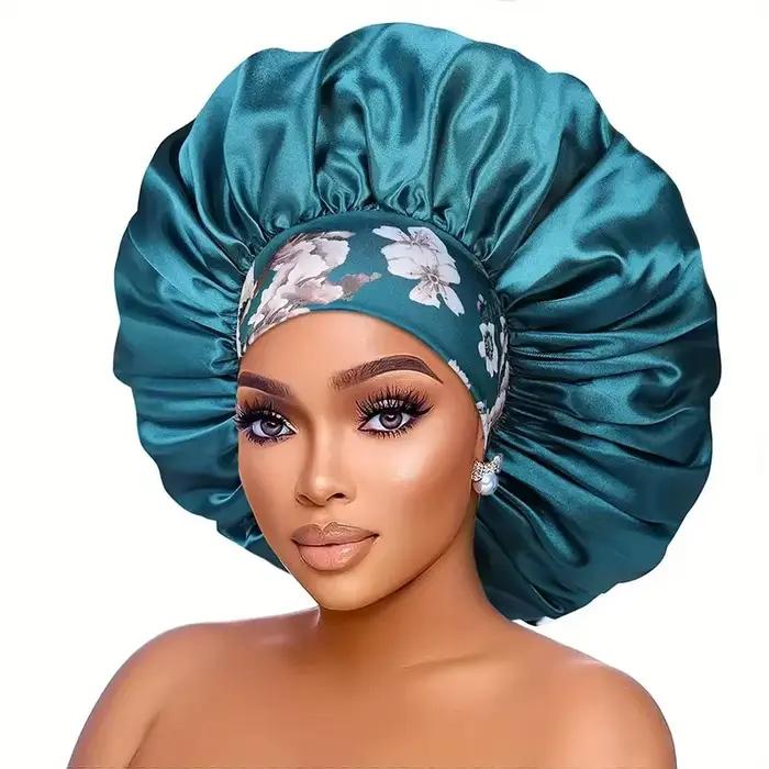 Bonnet élastique en satin bohème multicolore pour femmes protection des soins capillaires coiffure occasions spéciales ```