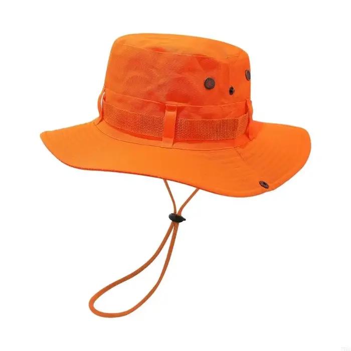 77HE Chapeau pêcheur fluorescent multipus pour le camping Randable Breatch Sunproof