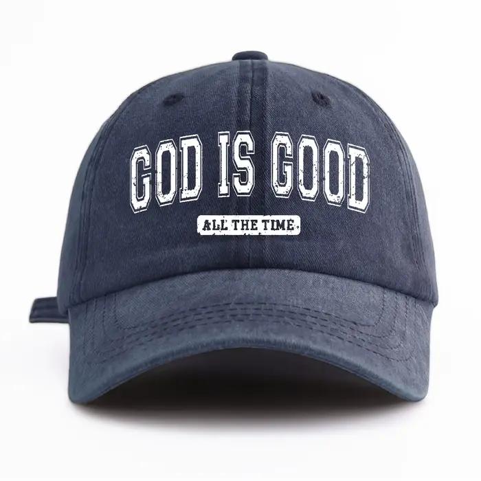 GOD IS GOOD Chapeau de baseball imprimé délavé à l'eau Simple