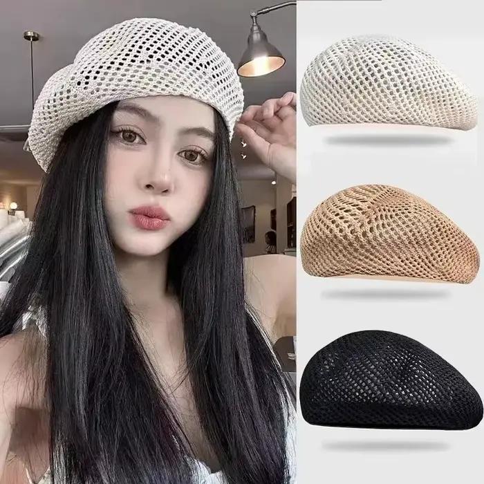Béret uni pour femme chapeau de soleil décontracté et respirant polyester printemps été occassions décontractées élégantes