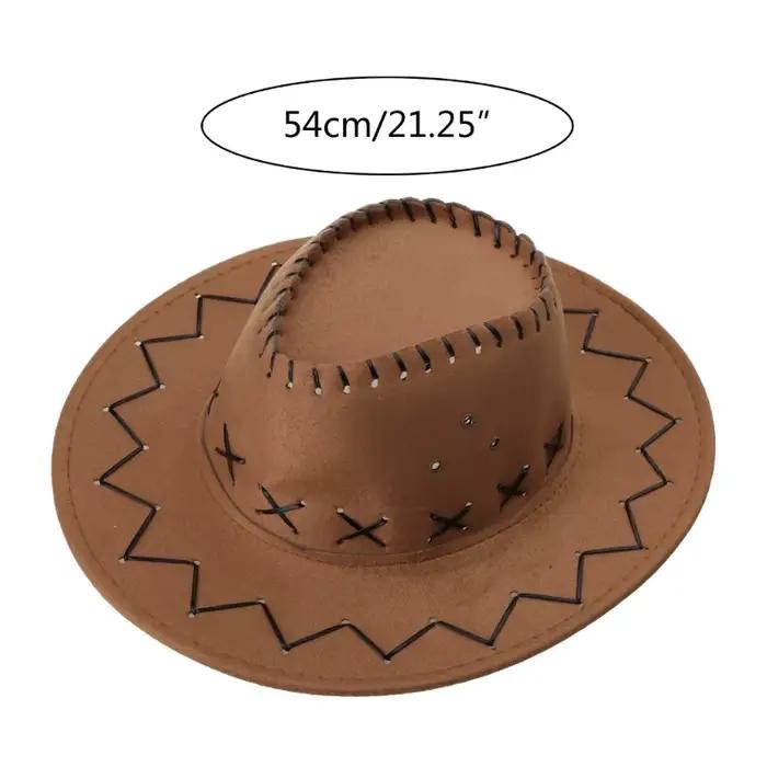 Chapeau de cowboy western en daim unisexe pour enfants